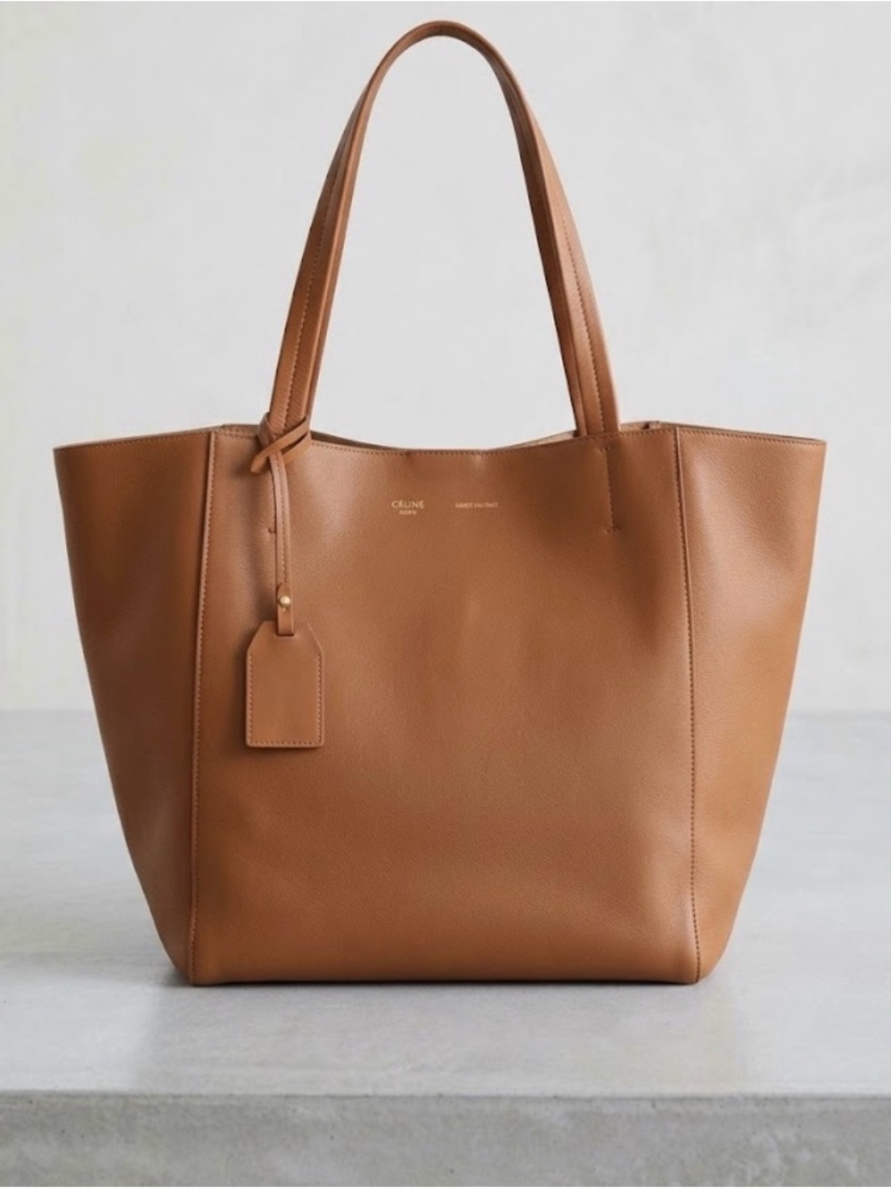 CELINE Brown Leather Tote Bag